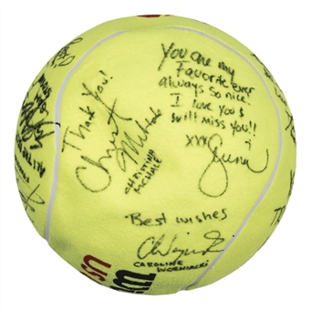 Womens Tennis Association Multi Signed Wilson US Open Oversized Tennis Ball With 14 Signatures From Dick Enberg Collection (Letter of Provenance & Beckett)